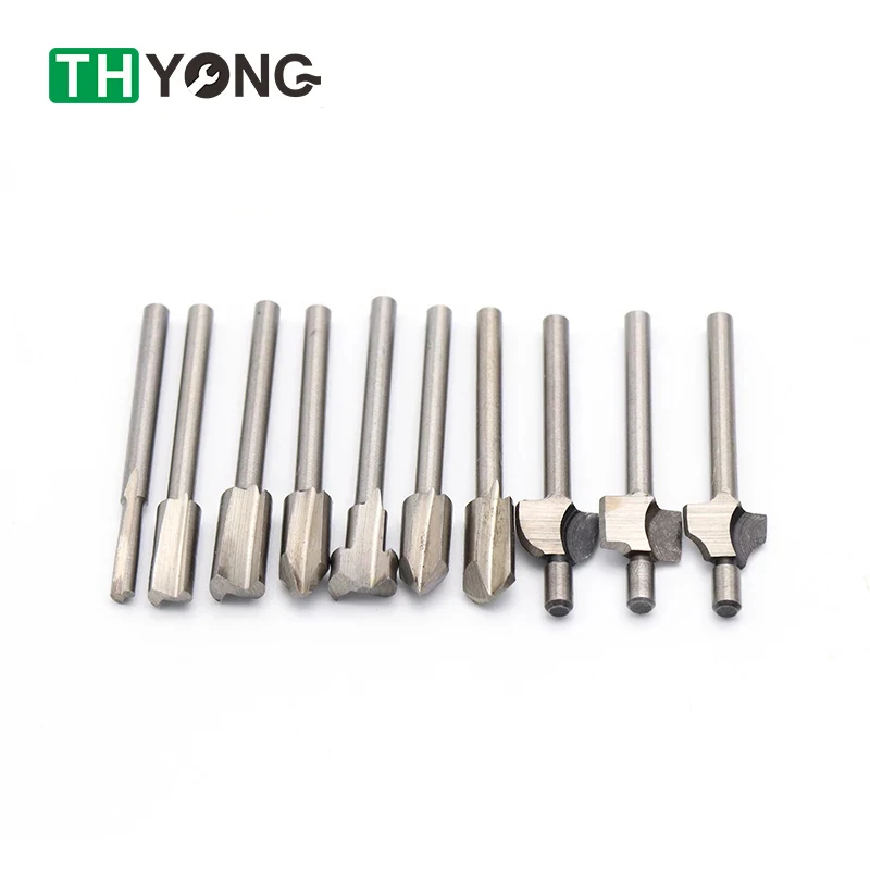 10pcs HSS Router Bits Wood Cutter Milling Fits Dremel Rotary Tool Set 1/8" 3mm Shank Carpentry Router Bits For Rotary Tools DIY
10pcs HSS Router Bits Wood Cutter Milling Fits Dremel Rotary Tool Set 1/8" 3mm Shank Carpentry Router Bits For Rotary Tools DIY