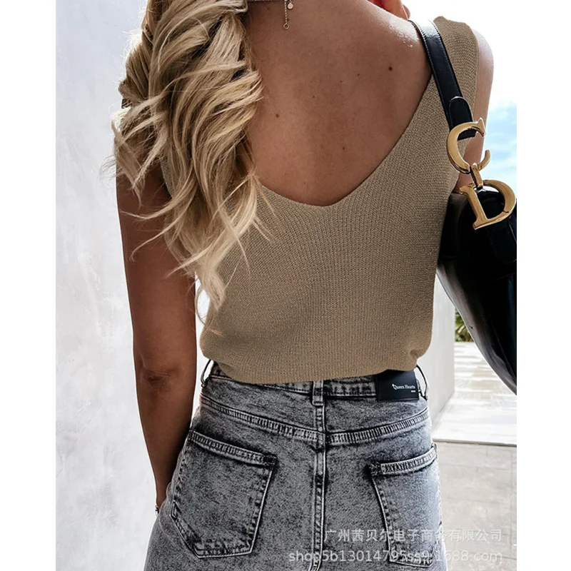 WEPBEL Women Summer Elegant Skinny Elastic Vest Shirt Top Ladies Sexy Sleeveless V Neck Slim Fit T-shirt
WEPBEL Women Summer Elegant Skinny Elastic Vest Shirt Top Ladies Sexy Sleeveless V Neck Slim Fit T-shirt