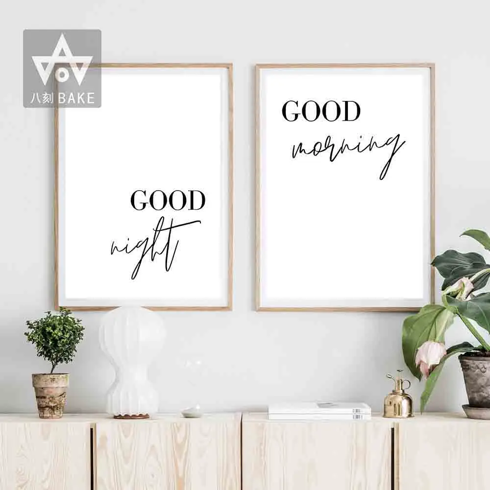 Good Morning Black White Poster Minimalist Canvas Good Night Wall Art Canvas Print for the bedroom Picture Painting Home Decor
Good Morning Black White Poster Minimalist Canvas Good Night Wall Art Canvas Print for the bedroom Picture Painting Home Decor