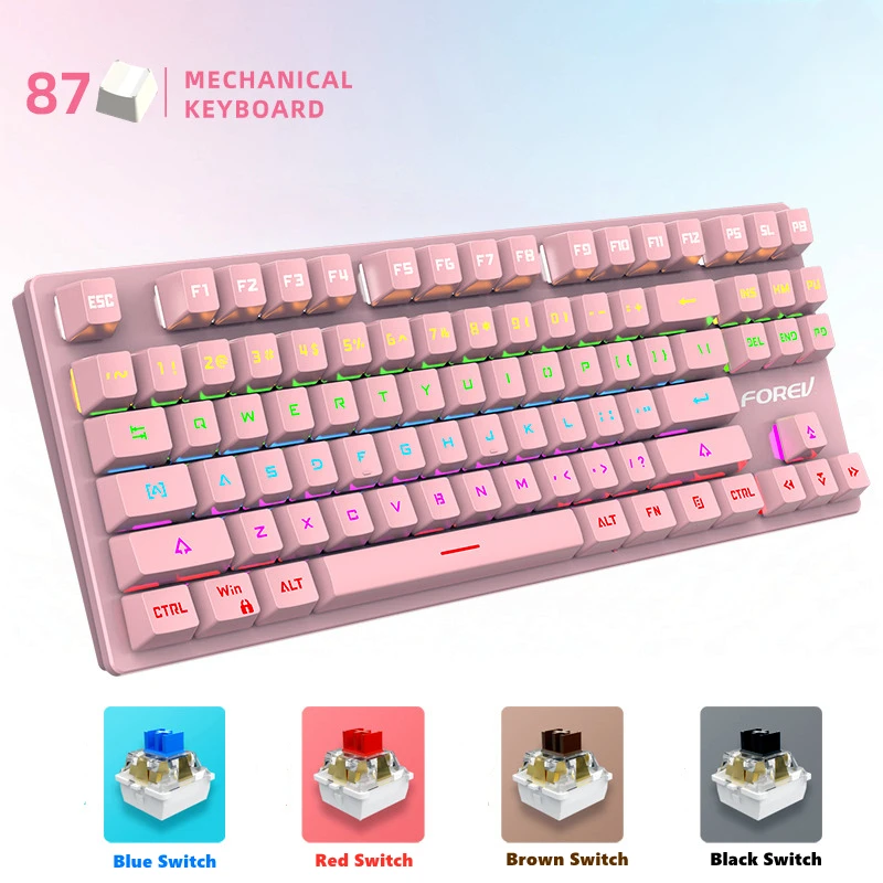 Gaming Mechanical Keyboards 87Key with LED RGB Backlight Mult Switch for PC Laptop Computer Gamer USB Wired Keyboard Original
Gaming Mechanical Keyboards 87Key with LED RGB Backlight Mult Switch for PC Laptop Computer Gamer USB Wired Keyboard Original