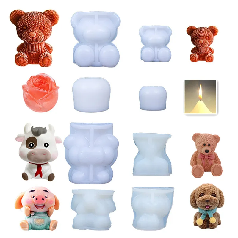 Cartoon Animal Candle Molds Epoxy Resin Casting Molds Bear Dog Candle Silicone Molds Making DIY Craft Home Decoration
Cartoon Animal Candle Molds Epoxy Resin Casting Molds Bear Dog Candle Silicone Molds Making DIY Craft Home Decoration