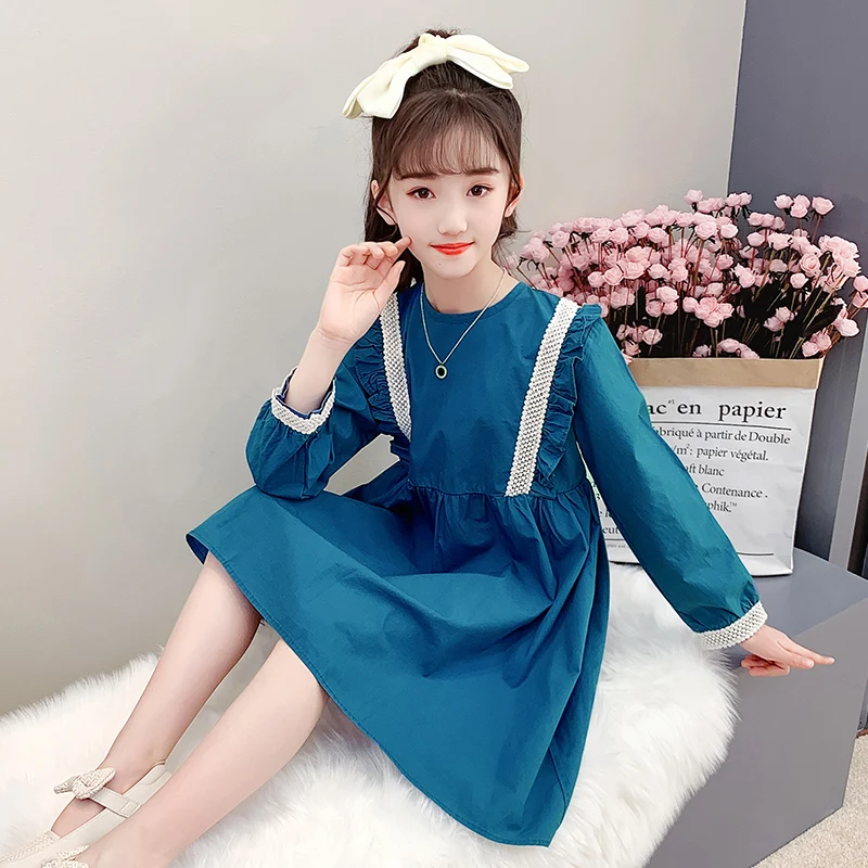Summer children and teenager girls dress long sleeve casual blue dress children spring and autumn princess dress wholesale
Summer children and teenager girls dress long sleeve casual blue dress children spring and autumn princess dress wholesale