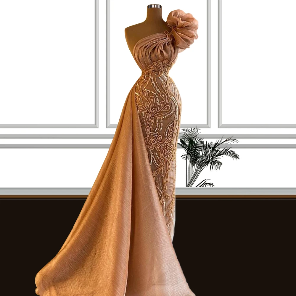 Beaded Gold Tulle abiti da cerimonia One Shoulder vestidos formales Ruched Bust Long Formal Dress FOE31111
Beaded Gold Tulle abiti da cerimonia One Shoulder vestidos formales Ruched Bust Long Formal Dress FOE31111