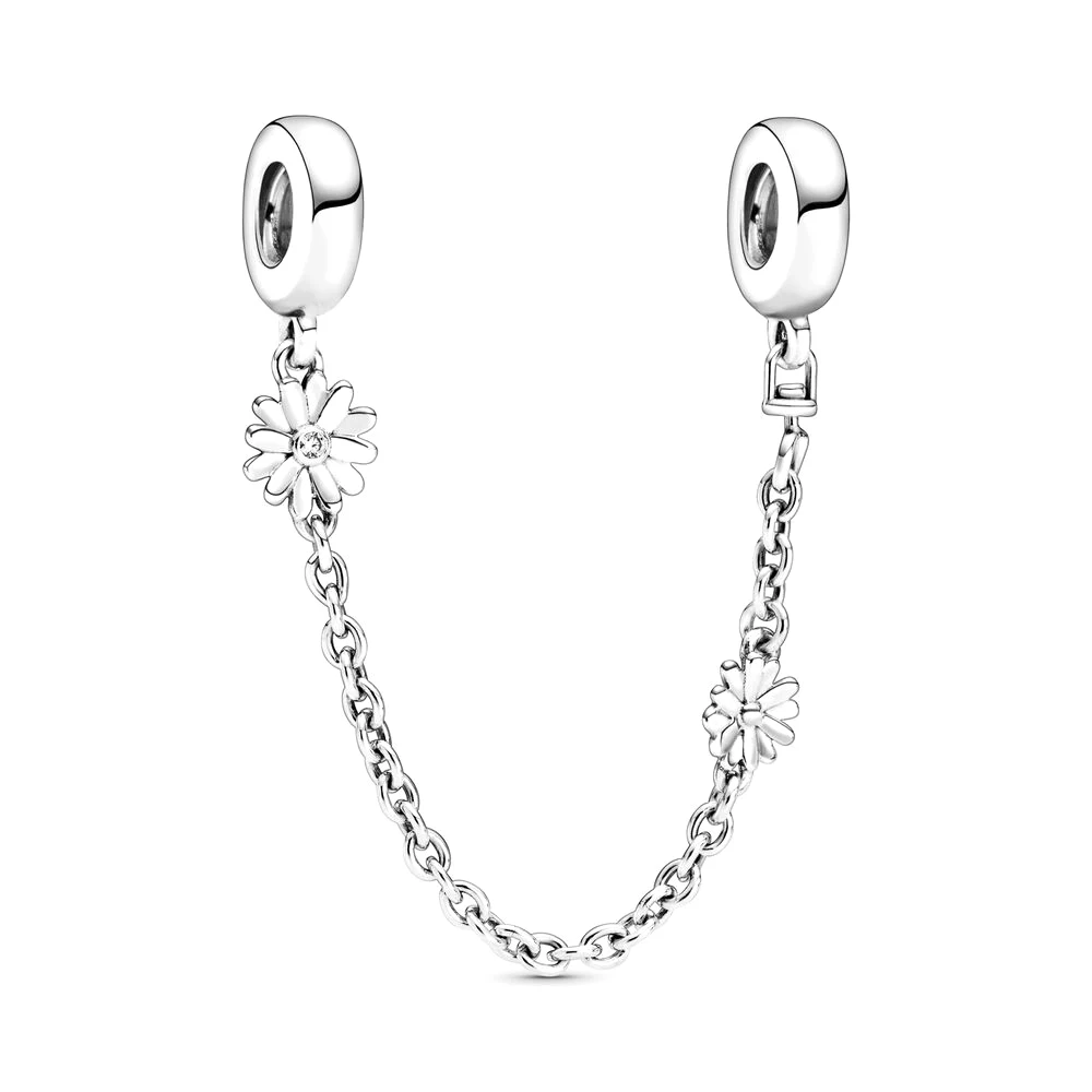 NEW 2020 100% 925 Sterling Silver Spring Daisy Flower Safety Chain Charm Fit DIY Women Bracelet Original Fashion Jewelry Gift
NEW 2020 100% 925 Sterling Silver Spring Daisy Flower Safety Chain Charm Fit DIY Women Bracelet Original Fashion Jewelry Gift