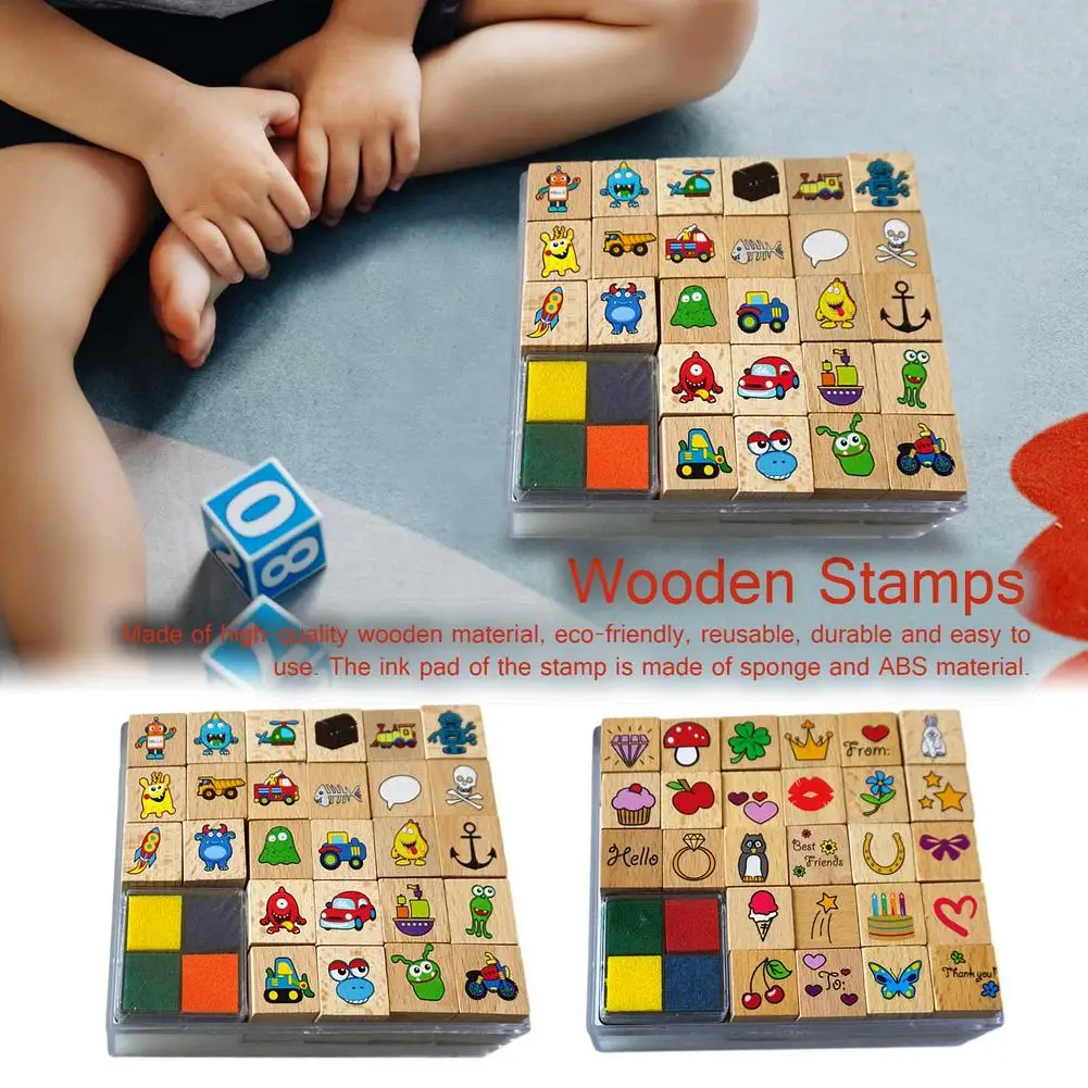 26pcs Wooden Stamps Crafting Cartoon Pattern Stamps With Ink Pad Seal Building Block Toy Cartoon Cute Pattern Children Gift Box
26pcs Wooden Stamps Crafting Cartoon Pattern Stamps With Ink Pad Seal Building Block Toy Cartoon Cute Pattern Children Gift Box