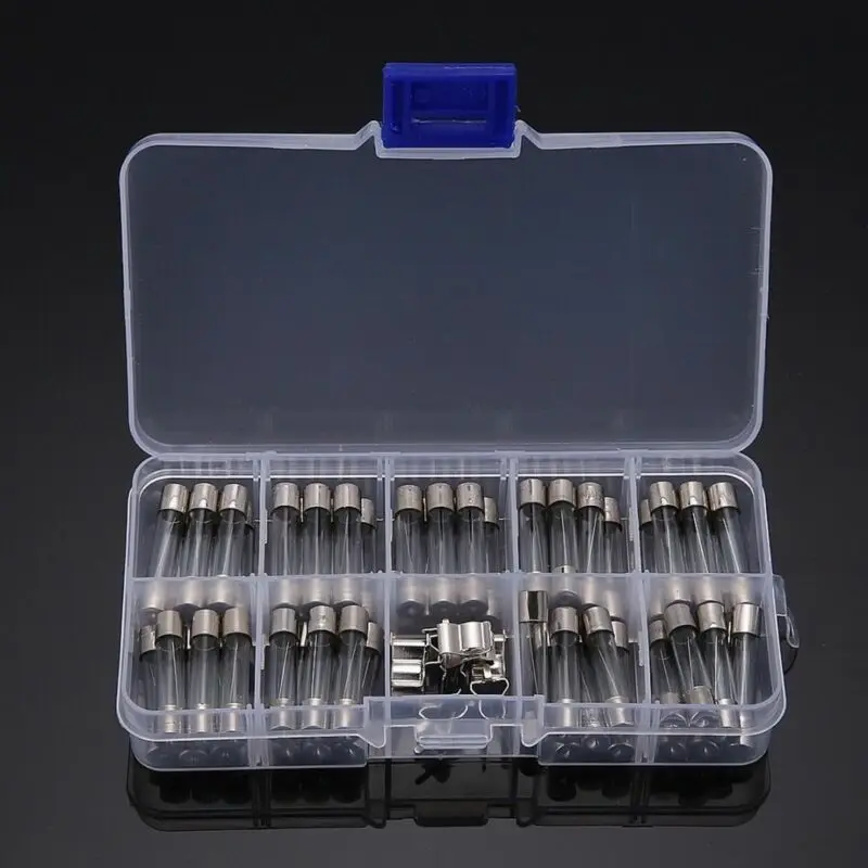 60Pcs/Set 6x30mm Quick Blow Glass Tube Fuse Assorted Kits,Fast-blow Glass Fuses 0.2A-5A
60Pcs/Set 6x30mm Quick Blow Glass Tube Fuse Assorted Kits,Fast-blow Glass Fuses 0.2A-5A