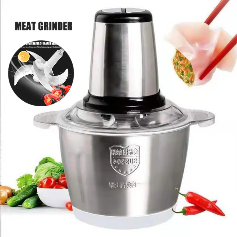 Multifunctional Stainless Steel Electric Chopper For Kitchen 250w Double Blade 2l Large Capacity Household Meat Grinder
Multifunctional Stainless Steel Electric Chopper For Kitchen 250w Double Blade 2l Large Capacity Household Meat Grinder