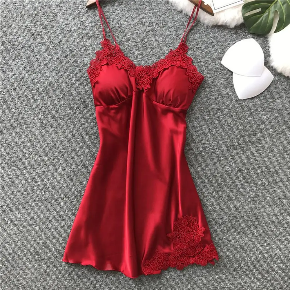 Sexy Lingerie Sleep Dress Women Satin Silk Lace Lingeries Night Dress Ladies Nightgown Sleepwear
Sexy Lingerie Sleep Dress Women Satin Silk Lace Lingeries Night Dress Ladies Nightgown Sleepwear