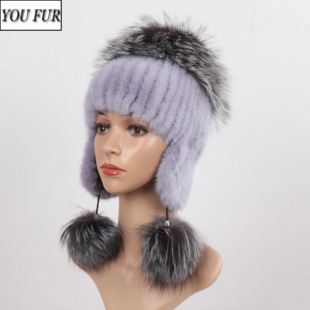 New Arrival Women Winter Hand Knitted Real Mink Fur Bomber Hat Lady Luxury Real Mink Fur Hats Warm Fox Fur Ear Protection Caps
New Arrival Women Winter Hand Knitted Real Mink Fur Bomber Hat Lady Luxury Real Mink Fur Hats Warm Fox Fur Ear Protection Caps
