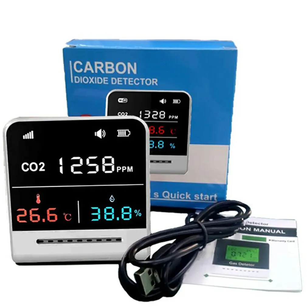 Carbon Dioxide Detector Indoor Air Quality Monitoring Relative Humidity Temperature Tester Humidity Meter
Carbon Dioxide Detector Indoor Air Quality Monitoring Relative Humidity Temperature Tester Humidity Meter