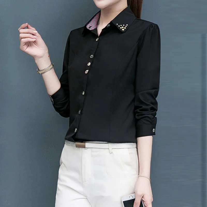 Leisure White Black Red Shirt Women Blouses Casual Korean Fashion Slim Long Sleeve Lapel Shirts Office Work Button Blouse Blusas
Leisure White Black Red Shirt Women Blouses Casual Korean Fashion Slim Long Sleeve Lapel Shirts Office Work Button Blouse Blusas