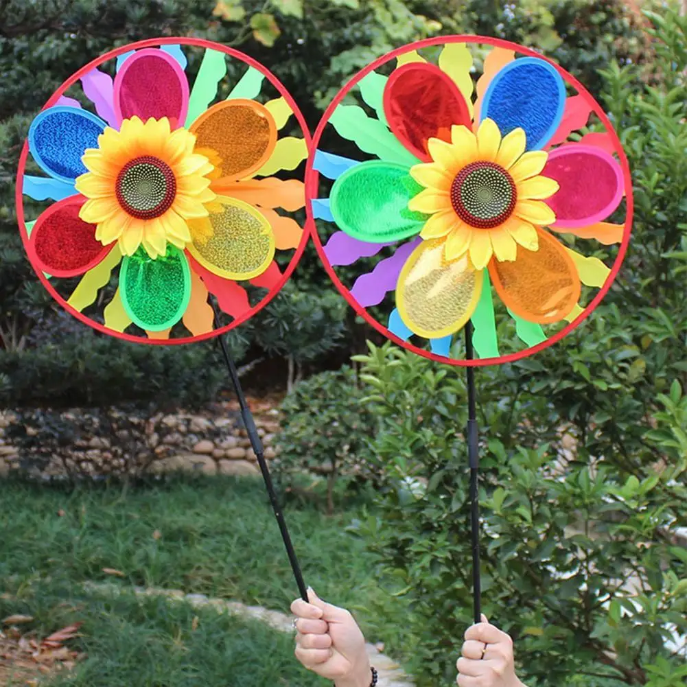 Pin Wheel Easy-assembled Handmade Rainbow Color Sunflower Wind Spinner Toy Yard Garden Decoration Flower Floral Design Wind-mil
Pin Wheel Easy-assembled Handmade Rainbow Color Sunflower Wind Spinner Toy Yard Garden Decoration Flower Floral Design Wind-mil