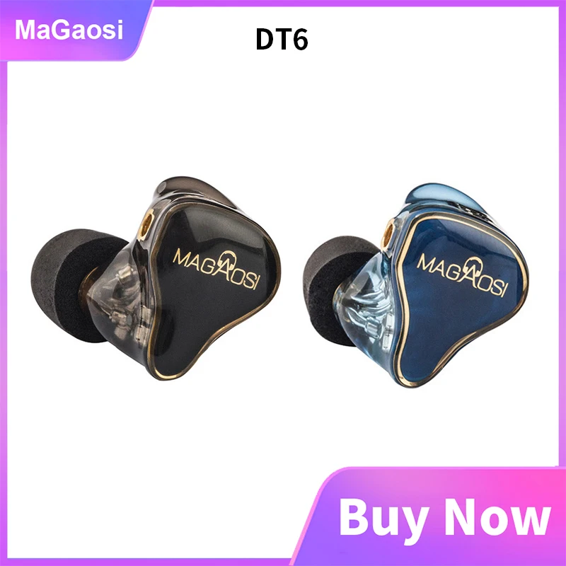 

Наушники-вкладыши Magaosi DT6, 6 амортизаторов, 4 настройки, Hi-Fi, шумоподавление, съемный кабель MMCX