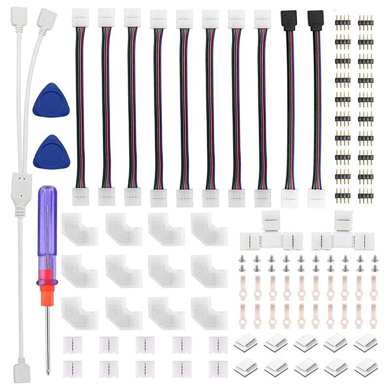 LED Light Bar Connector Kit, 4-Pin LED Connector, LED Light Bar Connector DIY Accessories for 5050 4-Pin RGB LED Light
LED Light Bar Connector Kit, 4-Pin LED Connector, LED Light Bar Connector DIY Accessories for 5050 4-Pin RGB LED Light
