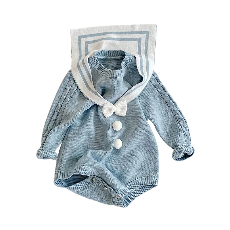 New Baby Girl Clothes Sailor Collar Knitted Cotton Unisex Bodysuit Baby Jumpsuit Long Sleeve Bowknot Toddler Clothing 1 PC
New Baby Girl Clothes Sailor Collar Knitted Cotton Unisex Bodysuit Baby Jumpsuit Long Sleeve Bowknot Toddler Clothing 1 PC