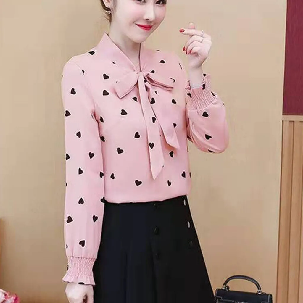 New Women's Blouses Bowknot V-Neck Long Sleeve Printed Blouses For Women Korean Fashion Blouses For Women Girls camisas de mujer
New Women's Blouses Bowknot V-Neck Long Sleeve Printed Blouses For Women Korean Fashion Blouses For Women Girls camisas de mujer