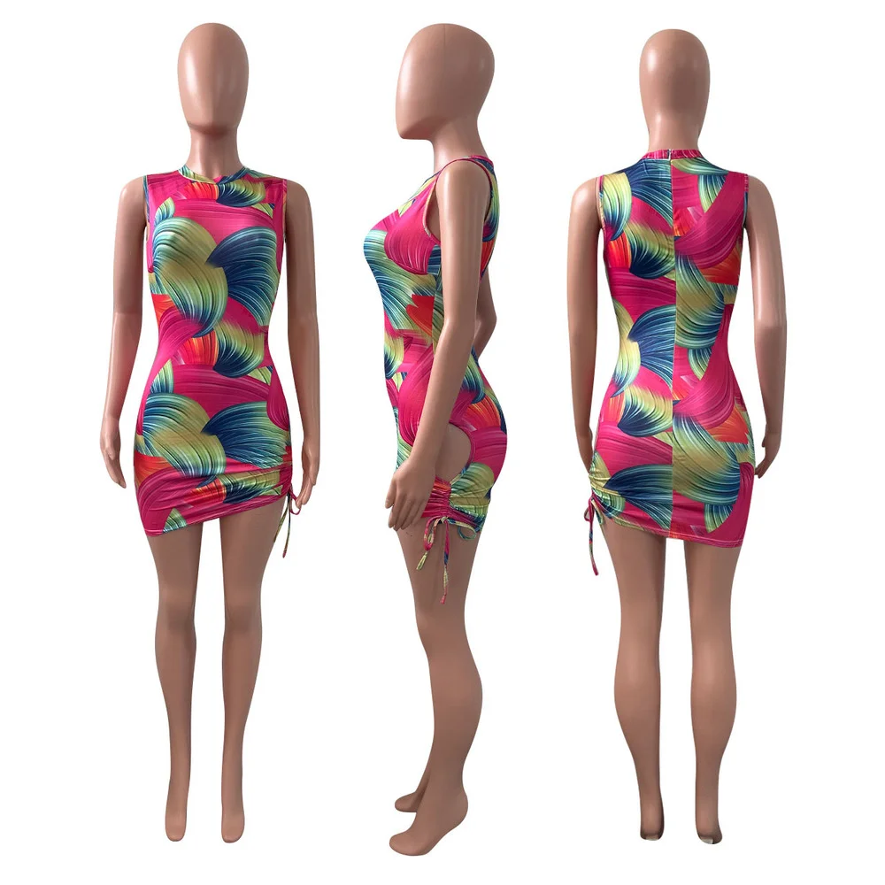 Sexy Gradient Abstract Printed Slim Fit Dress Women Mock Neck Sleeveless Bandage Dress Streetwear Side Hollow Drawstring Dress
Sexy Gradient Abstract Printed Slim Fit Dress Women Mock Neck Sleeveless Bandage Dress Streetwear Side Hollow Drawstring Dress