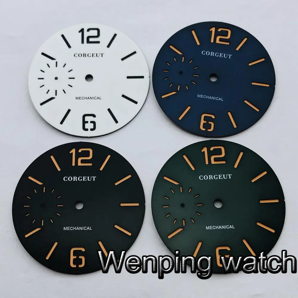 Corgeut 38.5mm black blue white green sandwich dial suitable for ETA 6497, Seagull ST36 hand winding movement
Corgeut 38.5mm black blue white green sandwich dial suitable for ETA 6497, Seagull ST36 hand winding movement