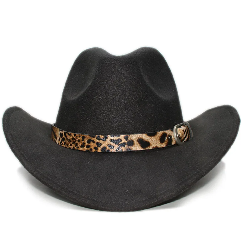 Retro Leopard Print Leather Band Parent-child Unisex Adult / Kid Wool Wide Brim Cowboy Western Hat Cowgirl Cap (54-57-61cm)
Retro Leopard Print Leather Band Parent-child Unisex Adult / Kid Wool Wide Brim Cowboy Western Hat Cowgirl Cap (54-57-61cm)