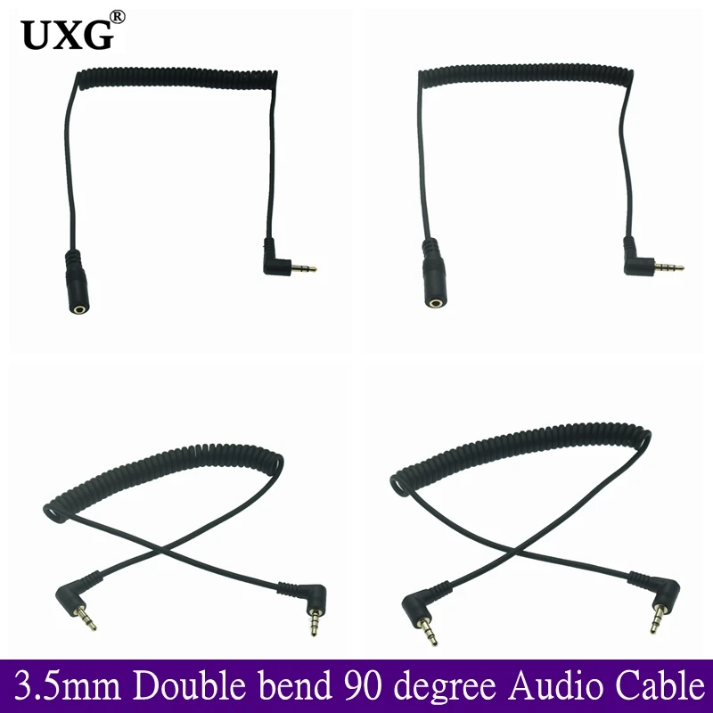 3.5mm to Double bend 90 degree Male Audio 3 4Pole Line Spring Audio Cable Stereo for Mp3 Mobile Phone Car Aux Speaker Audio Wire
3.5mm to Double bend 90 degree Male Audio 3 4Pole Line Spring Audio Cable Stereo for Mp3 Mobile Phone Car Aux Speaker Audio Wire