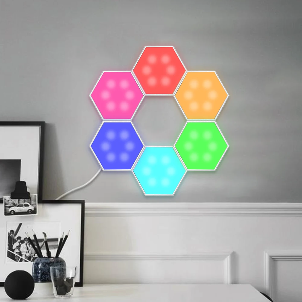 6pcs USB Colorful RGB Splicing Lamp Hexagonal Induction Quantum Lamp Honeycomb Light Indoor Lighting
6pcs USB Colorful RGB Splicing Lamp Hexagonal Induction Quantum Lamp Honeycomb Light Indoor Lighting