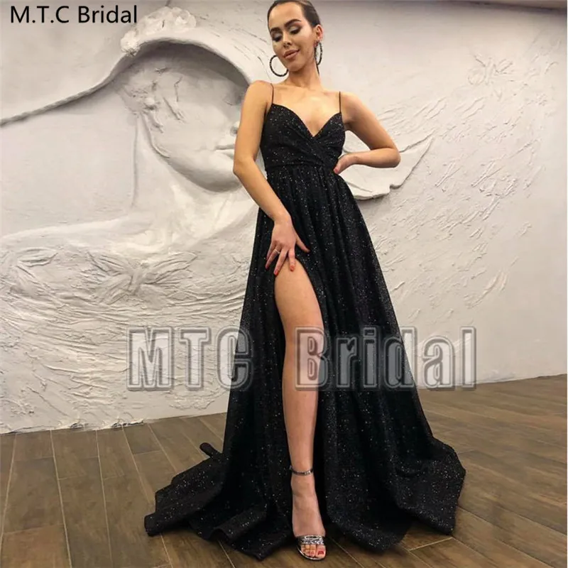 Glitter Black Sexy Long Prom Dresses With Slit Sweetheart Spaghetti Strap Plus Size Formal Dress Women Evening Party Gown Cheap
Glitter Black Sexy Long Prom Dresses With Slit Sweetheart Spaghetti Strap Plus Size Formal Dress Women Evening Party Gown Cheap