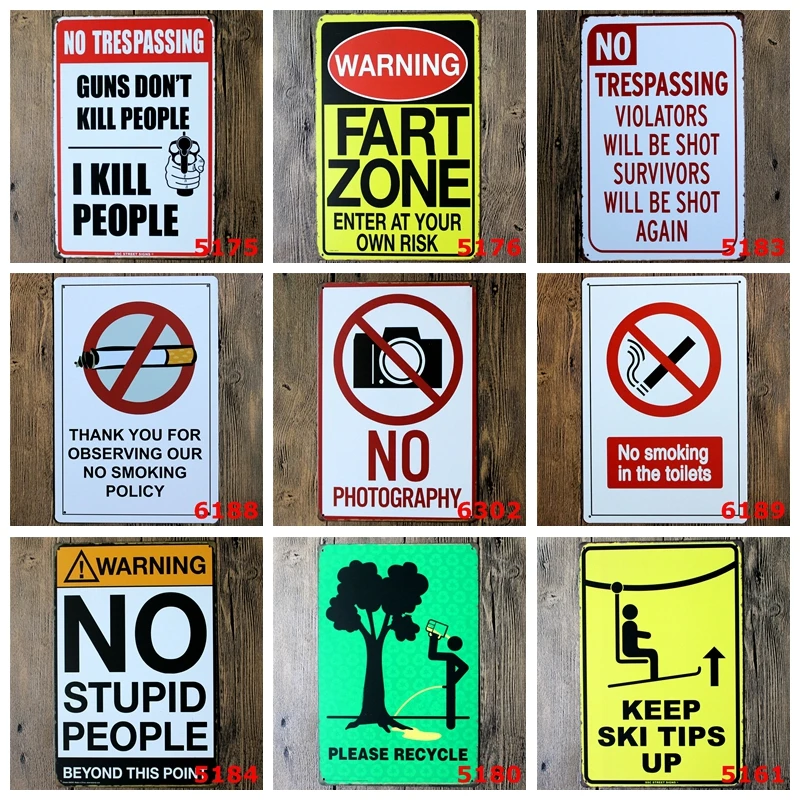Warning Fart Zone No Trespassing Metal Signage No Smoking No Photography Tin Signs Home Wall Decor For Bar Club Cafe Hotel YN026
Warning Fart Zone No Trespassing Metal Signage No Smoking No Photography Tin Signs Home Wall Decor For Bar Club Cafe Hotel YN026