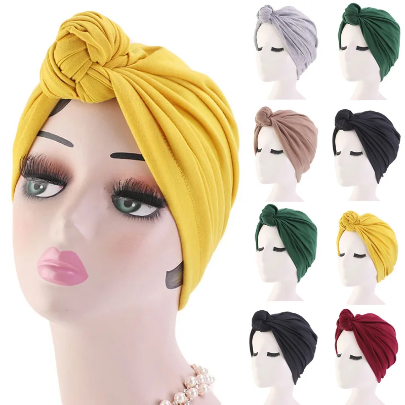 Women Stretch Turban Hat Bohemian Style Head Wrap Knot Turban African Twist Headwrap Ladies Hair Accessories India Hat Chemo Cap
Women Stretch Turban Hat Bohemian Style Head Wrap Knot Turban African Twist Headwrap Ladies Hair Accessories India Hat Chemo Cap