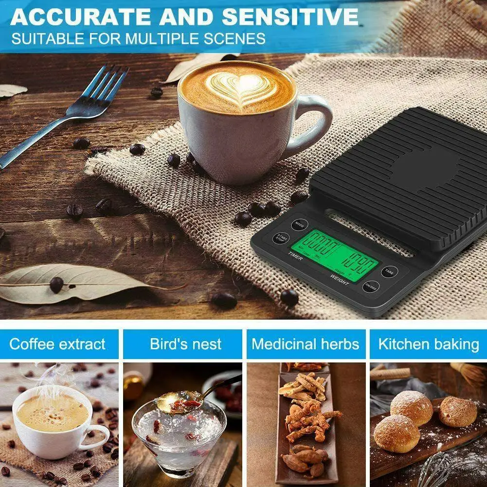 Coffee Scale With Timer 3kg/5kg 0.1g High Precision Food Kitchen Scale Electronic Scale Digital D8Z2
Coffee Scale With Timer 3kg/5kg 0.1g High Precision Food Kitchen Scale Electronic Scale Digital D8Z2