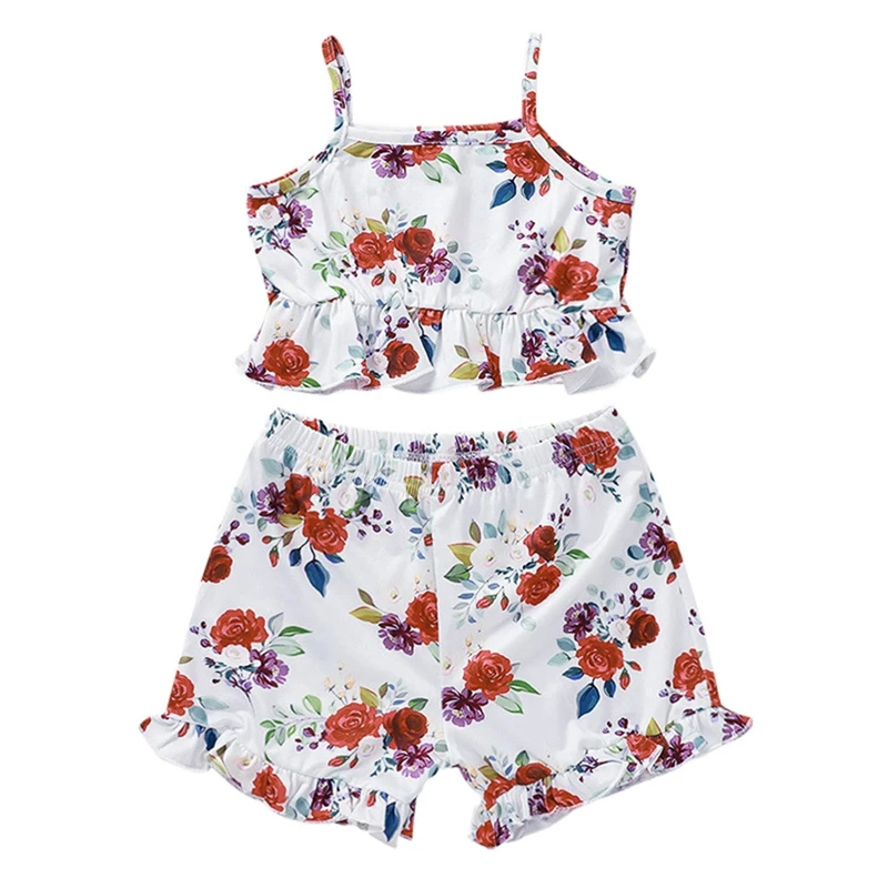 Kids Baby Girls Summer Vest Outfits Floral Print Suspender Tops Shorts Set Cotton Ruffle Pants Fashion Children Girl Clothes
Kids Baby Girls Summer Vest Outfits Floral Print Suspender Tops Shorts Set Cotton Ruffle Pants Fashion Children Girl Clothes