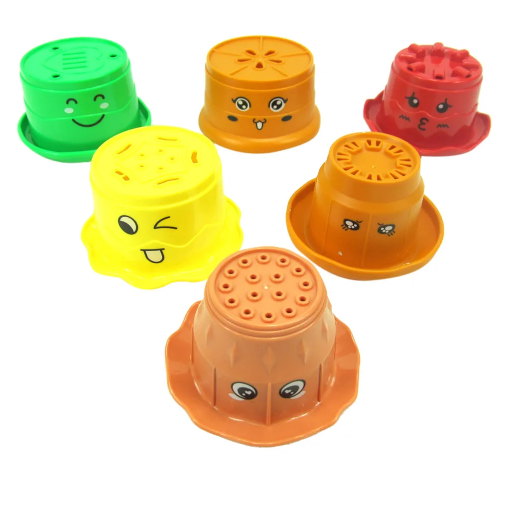 pool toys Bathing Toys for Newborn Stacking Toy Set 6Pcs Stacking Cups Baby Toy juguetes para nios jouet enfant