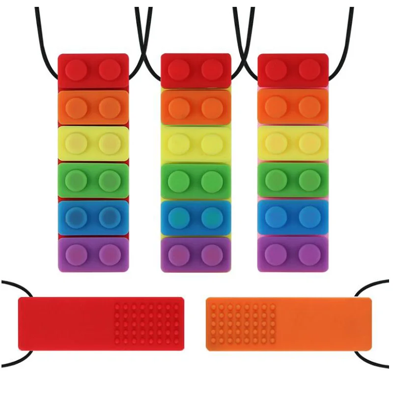 1PC Soft Teether Silicone Building Blocks Safe Teething Sensory Brick Chew Pendant Necklace Molar Stick Thumb Nursing Toys
1PC Soft Teether Silicone Building Blocks Safe Teething Sensory Brick Chew Pendant Necklace Molar Stick Thumb Nursing Toys