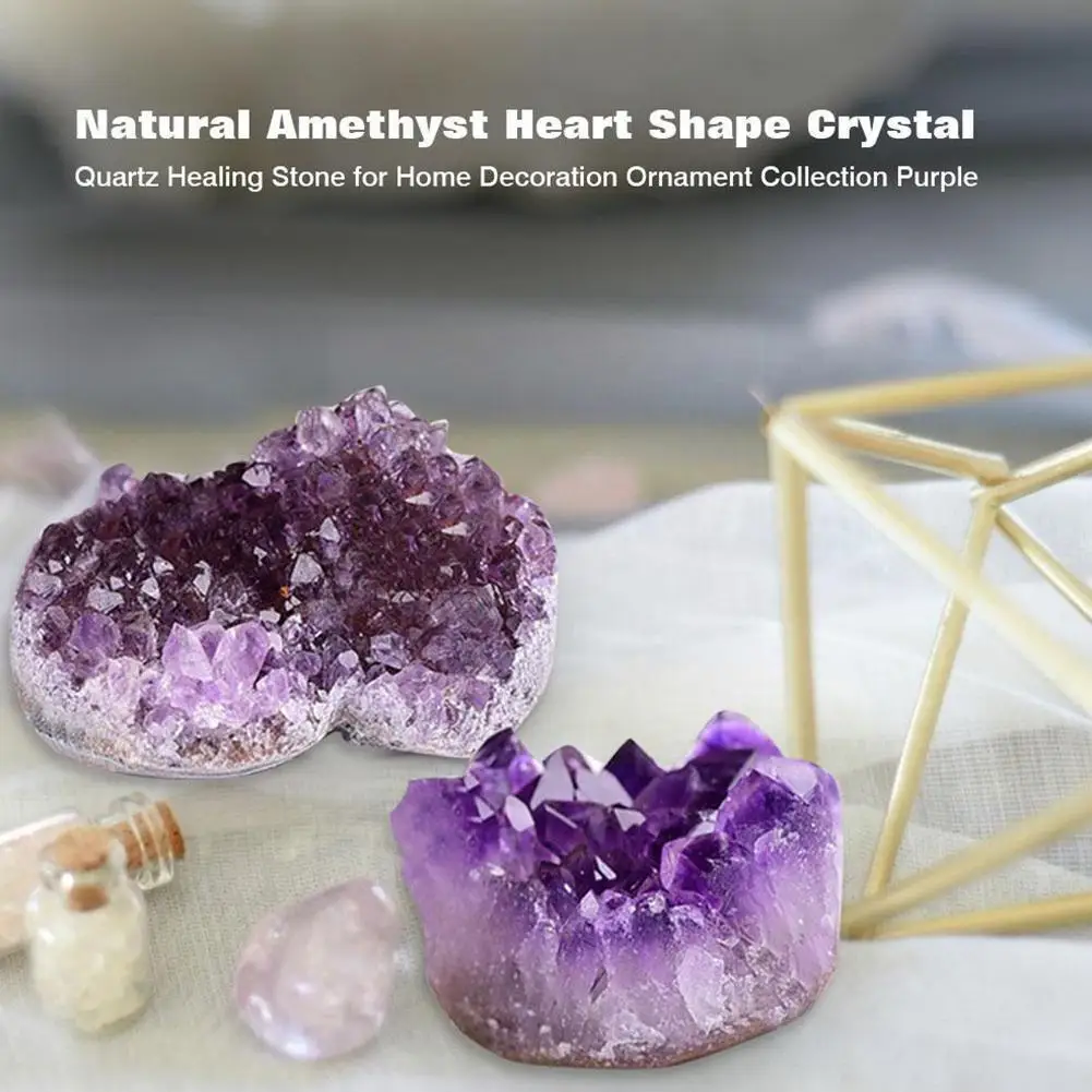 40-50mm Natural Amethyst Love Heart Shape Amethyst Amethyst Ornaments Small Cluster Block Stone Purification Energy Degauss Q4z7 
40-50mm Natural Amethyst Love Heart Shape Amethyst Amethyst Ornaments Small Cluster Block Stone Purification Energy Degauss Q4z7