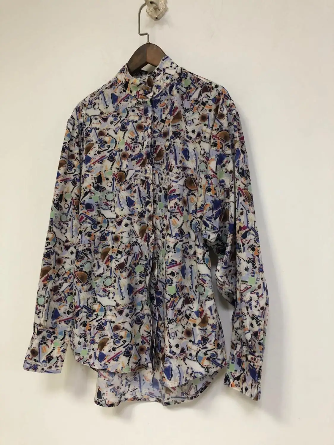 Women Geometric Print Blouse Long Sleeve Casual Loose Stand Collar Vintage Shirt Button New
Women Geometric Print Blouse Long Sleeve Casual Loose Stand Collar Vintage Shirt Button New
