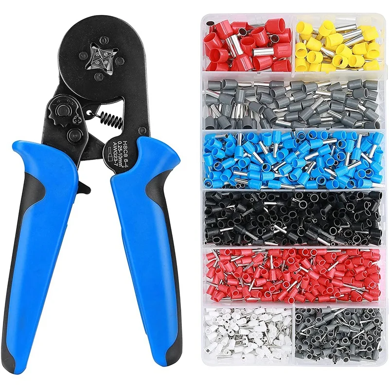 FashionFerrule Crimping Tool Kit, Professional AWG23-7 Self-Adjustable Ratchet Ferrule Crimper Plier Set With 1200 Pcs Wire Term
FashionFerrule Crimping Tool Kit, Professional AWG23-7 Self-Adjustable Ratchet Ferrule Crimper Plier Set With 1200 Pcs Wire Term