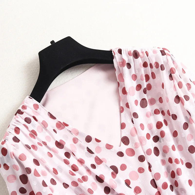Elegant Spring Clothes for Women 2021 Fashion New Flare Sleeve V Neck Polka Dot Print Chiffon Dress Mid Calf Sweet Pink Vestidos
Elegant Spring Clothes for Women 2021 Fashion New Flare Sleeve V Neck Polka Dot Print Chiffon Dress Mid Calf Sweet Pink Vestidos