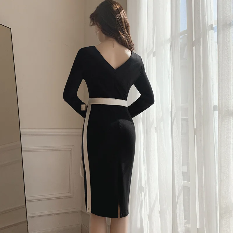 2020 New Spring Summer Contrast OL Work Office Dress Women Long Sleeve Bodycon Dresses Ladies Black Short Dress Women Jurken
2020 New Spring Summer Contrast OL Work Office Dress Women Long Sleeve Bodycon Dresses Ladies Black Short Dress Women Jurken