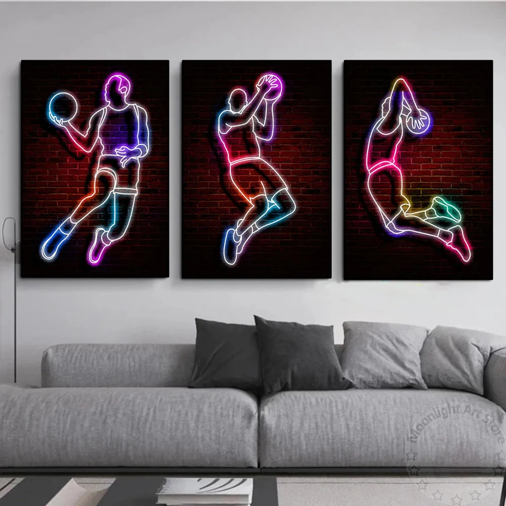 Neon Fancy Basketball Sport Poster Street Wall Art Abstract Canvas Painting Printed Picture Gift Idea Man Office Home Decoration
Neon Fancy Basketball Sport Poster Street Wall Art Abstract Canvas Painting Printed Picture Gift Idea Man Office Home Decoration