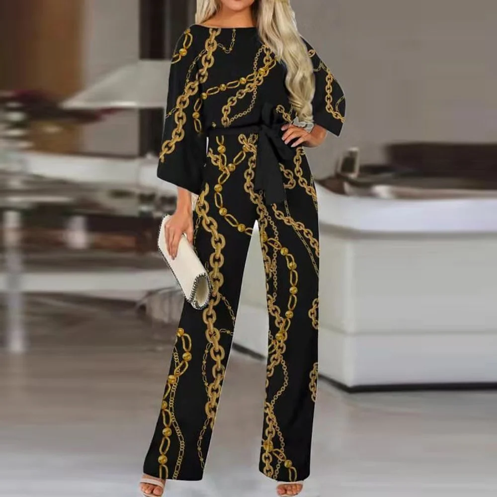 Women Elegant Loose Round Neck Top Wide Leg Pants Set Casual Vintage Chic Pattern Print Outfit Fashion Charming Autumn Lady Suit
Women Elegant Loose Round Neck Top Wide Leg Pants Set Casual Vintage Chic Pattern Print Outfit Fashion Charming Autumn Lady Suit