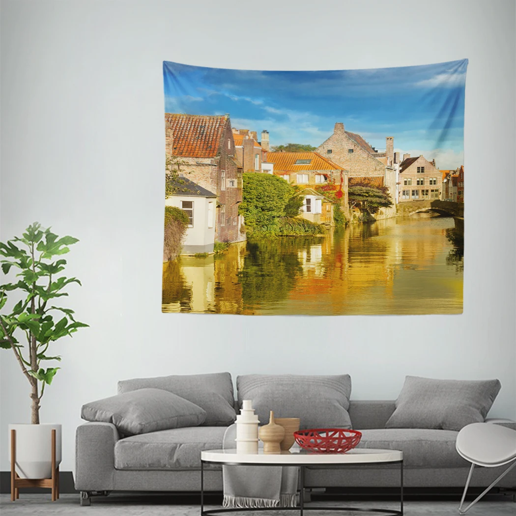 Architecture Tapestry Bruges Fairytale Tapestry Wall Hanging Wall Cloth Tapestry Carpet For Living Room Bedroom Home Dorm Decor
Architecture Tapestry Bruges Fairytale Tapestry Wall Hanging Wall Cloth Tapestry Carpet For Living Room Bedroom Home Dorm Decor