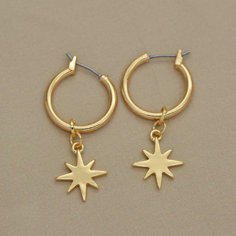 New Statement Star Pendant Hoop Earrings Gold Circle Coin Pettern Bohemian Stainless Steel Earrings Jewelry Fashion Gift
New Statement Star Pendant Hoop Earrings Gold Circle Coin Pettern Bohemian Stainless Steel Earrings Jewelry Fashion Gift