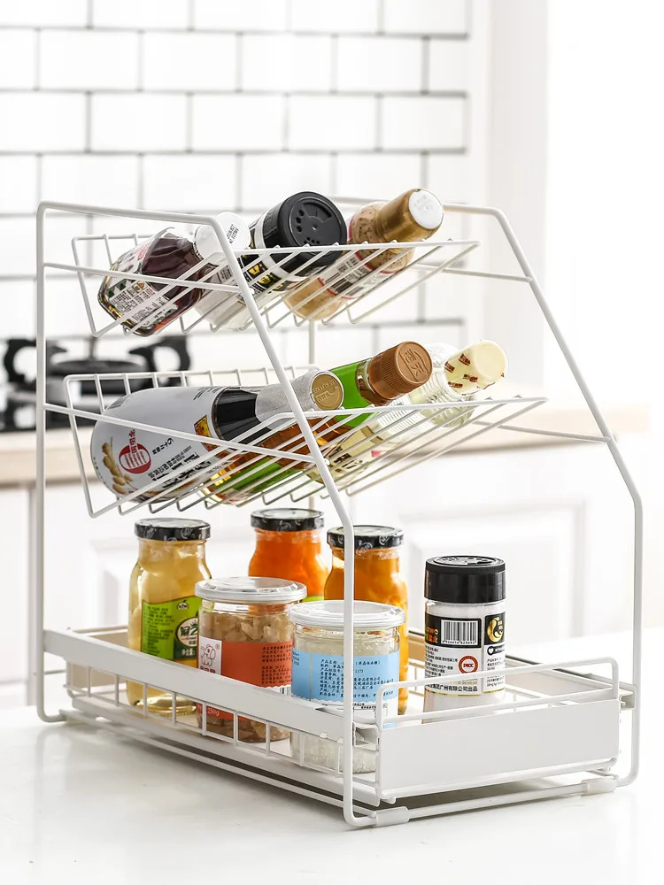 Japanese wrought iron drawer type kitchen storage stand under the sink shelf cabinet storage rack seasoning bottle rack CL82513
Japanese wrought iron drawer type kitchen storage stand under the sink shelf cabinet storage rack seasoning bottle rack CL82513