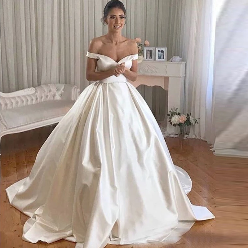 Angelsbridep Satin Ball Gown Wedding Dresses 2021 Vestido De Noiva Sexy Off-Shoulder Court Train Formal Wedding Bridal Gown
Angelsbridep Satin Ball Gown Wedding Dresses 2021 Vestido De Noiva Sexy Off-Shoulder Court Train Formal Wedding Bridal Gown