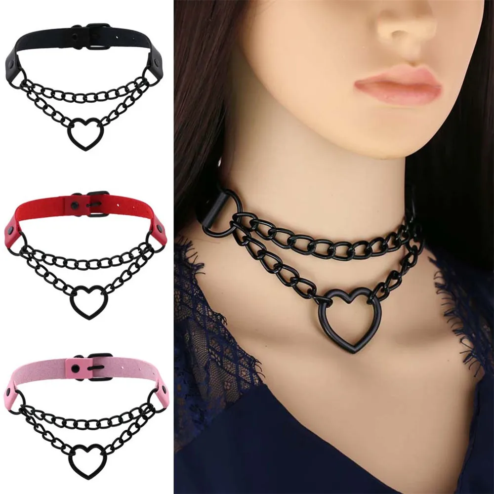 Charmsmic Women Sexy Chain Necklaces PU Leather Gothic Cosplay Collars Punk Harajuku Heart Shape Necklace Jewelry Accessories
Charmsmic Women Sexy Chain Necklaces PU Leather Gothic Cosplay Collars Punk Harajuku Heart Shape Necklace Jewelry Accessories