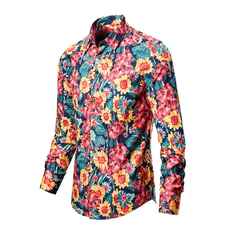 New men's printed long-sleeved shirts, thin large-size floral shirts, men's beach shirts, casual tops Korea streetwear men
New men's printed long-sleeved shirts, thin large-size floral shirts, men's beach shirts, casual tops Korea streetwear men