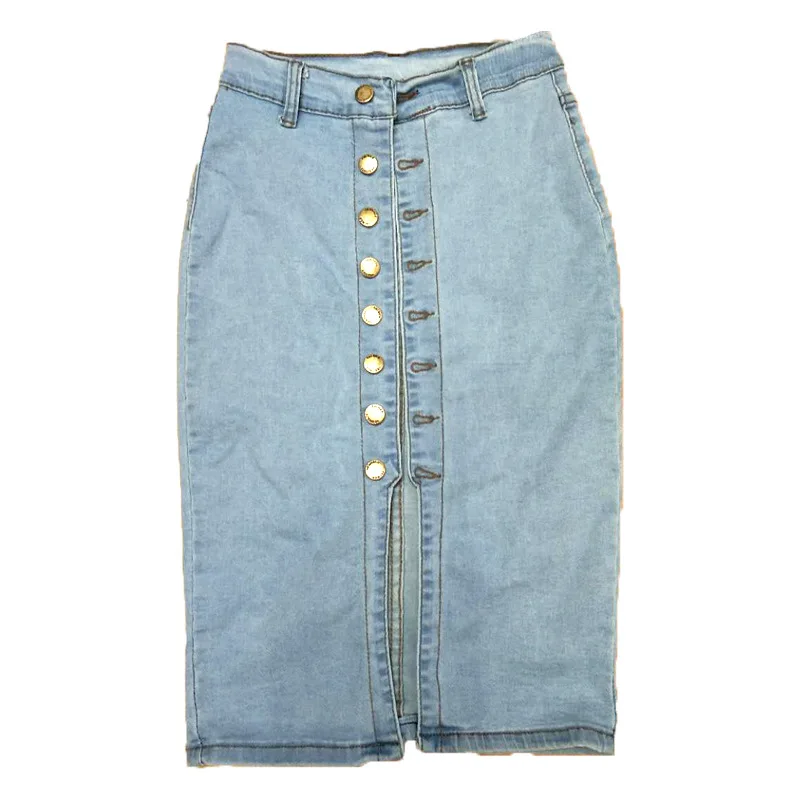 Wrap Skirts Summer Fashion Streetwear Stretch Slim Button Denim Skirt Female High Waist Blue Single Breasted Skirts Womens
Wrap Skirts Summer Fashion Streetwear Stretch Slim Button Denim Skirt Female High Waist Blue Single Breasted Skirts Womens
