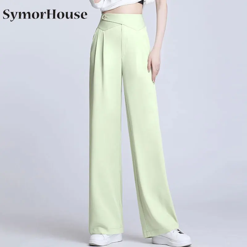 Брюки женские с широкими штанинами, Костюмные свободные прямые штаны с завышенной талией, в Корейском стиле, черные, на весну и лето, Осень
Брюки женские с широкими штанинами, Костюмные свободные прямые штаны с завышенной талией, в Корейском стиле, черные, на весну и лето, Осень