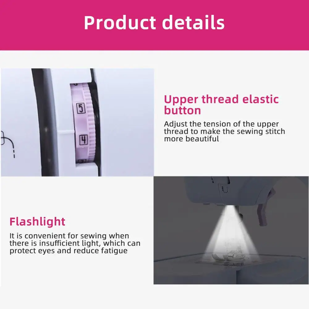 Mini Electric Electric Sewing Machine Mini Sewing Machine Portable Small Home Desktop Automatic 7.2W Purple White Single Needle
Mini Electric Electric Sewing Machine Mini Sewing Machine Portable Small Home Desktop Automatic 7.2W Purple White Single Needle