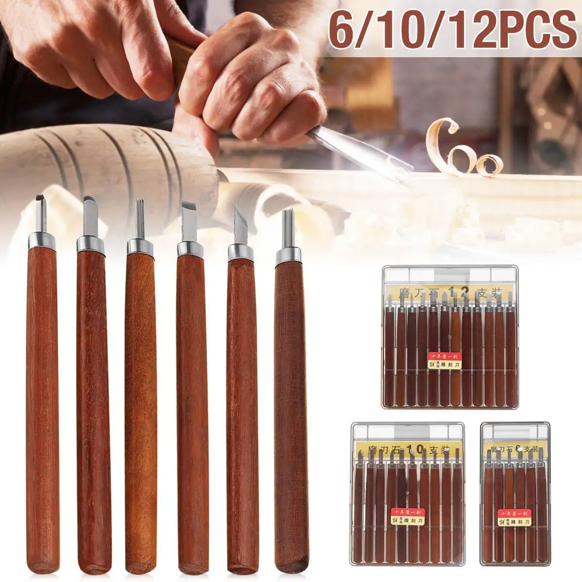 12pcs Professional Wood Carving Chisel Knife for Wood Cut DIY Detailed Woodworking Art Craft Nicking Cutter Gouges Hand Tools
12pcs Professional Wood Carving Chisel Knife for Wood Cut DIY Detailed Woodworking Art Craft Nicking Cutter Gouges Hand Tools