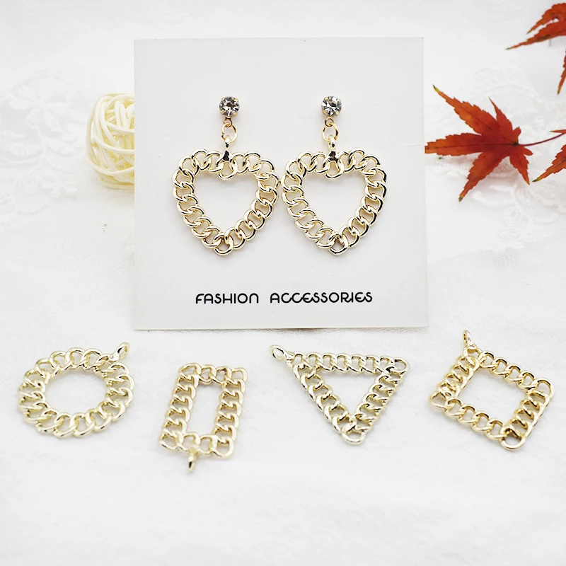 10Pcs/Pack New Fashion Chain Heart-shaped Square Zinc Alloy Jewelry Pendant DIY Material for Making Earrings and Necklaces
10Pcs/Pack New Fashion Chain Heart-shaped Square Zinc Alloy Jewelry Pendant DIY Material for Making Earrings and Necklaces